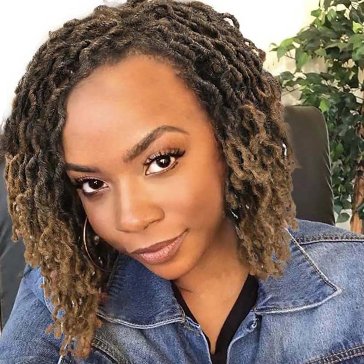 Short Goddess Faux Locs Wig | Synthetic Braided Crochet Dreadlock Hairpiece - ANDYS