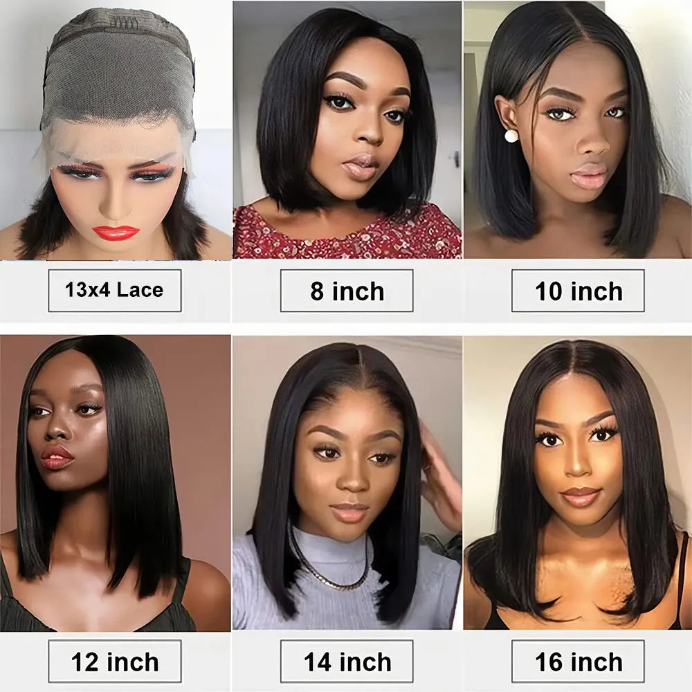 180% Density Glueless HD Lace Front Bob Wig | Pre-Plucked Human Hair - ANDYS