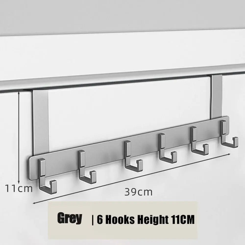6-Hook Over-the-Door Organizer Rack | Heavy-Duty Hanger for Clothes, Coats, Hats, & Towels