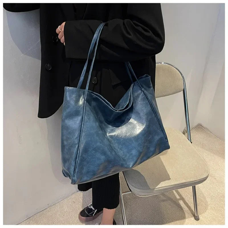 Retro Soft PU Leather Underarm Tote & Crossbody Bag