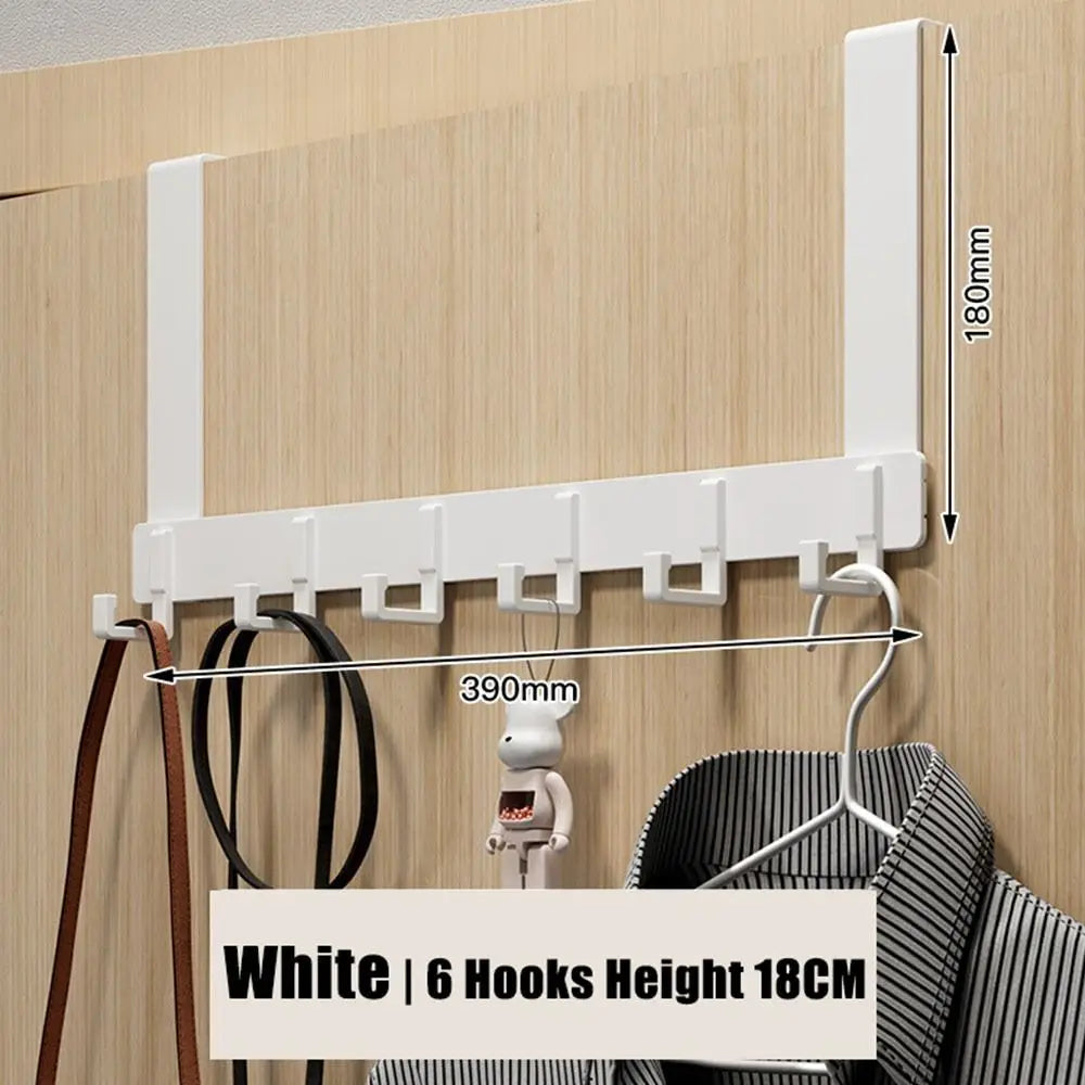 6-Hook Over-the-Door Organizer Rack | Heavy-Duty Hanger for Clothes, Coats, Hats, & Towels