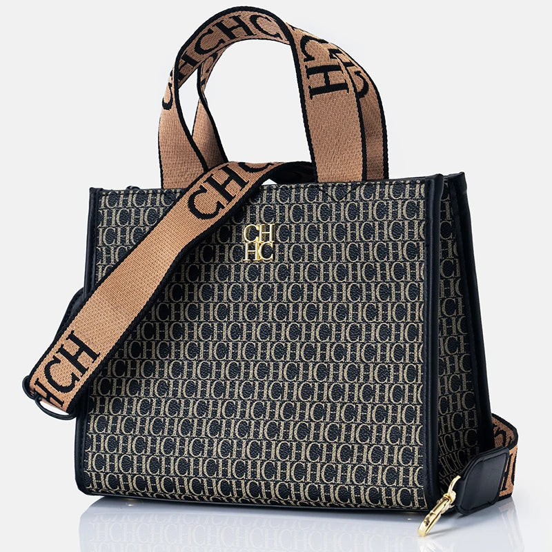 CH Luxury Designer Metal Logo Large Leather Handbag (2026 Edition)