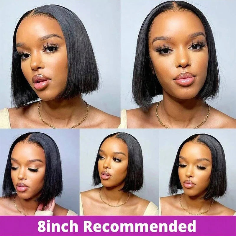 Glueless Straight Lace Front Bob Wig | Pre-Plucked Human Hair Short Wig - ANDYS