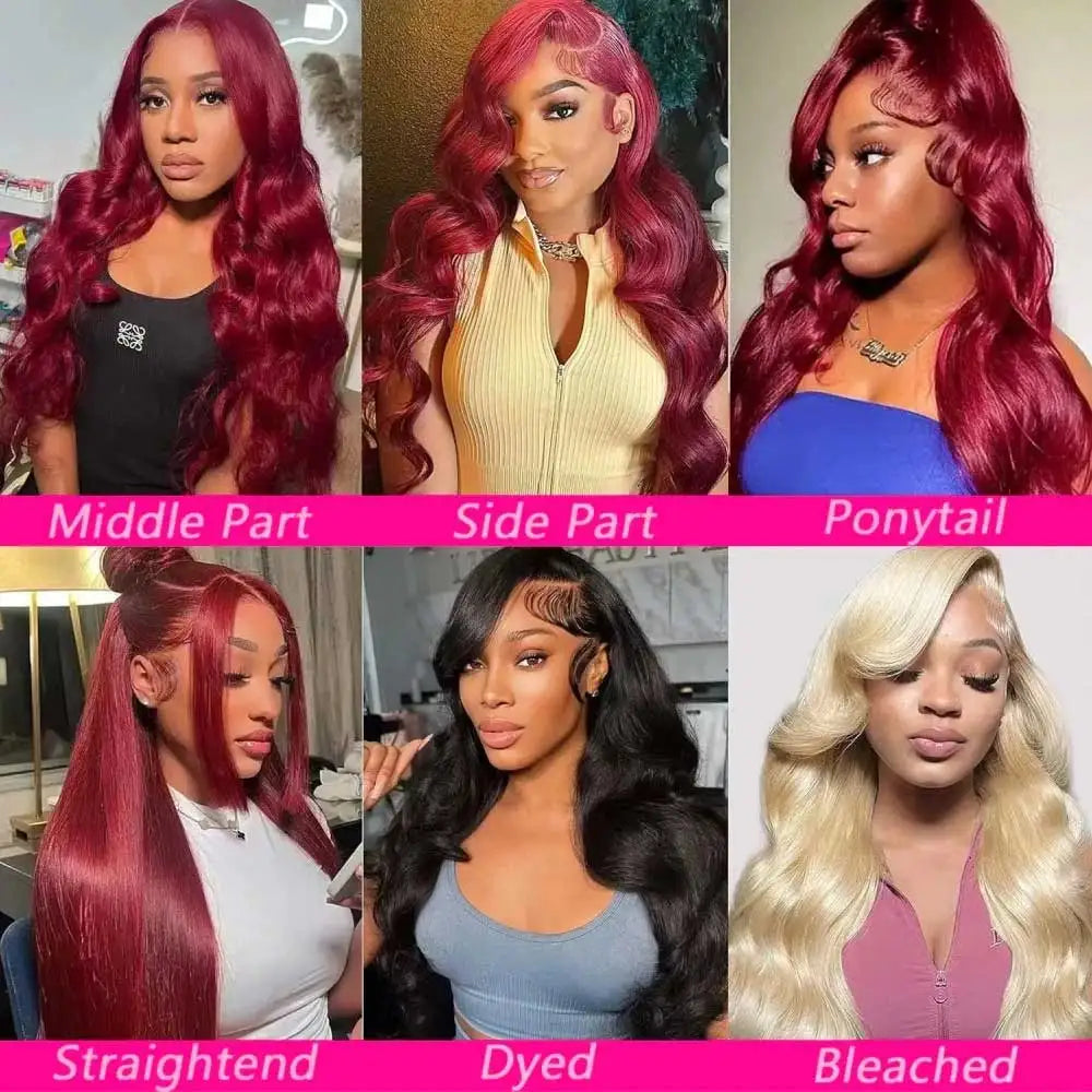 99J Burgundy Body Wave HD Lace Front Wig | Glueless Human Hair - ANDYS
