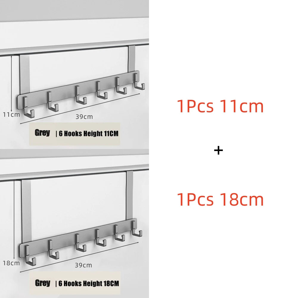 6-Hook Over-the-Door Organizer Rack | Heavy-Duty Hanger for Clothes, Coats, Hats, & Towels