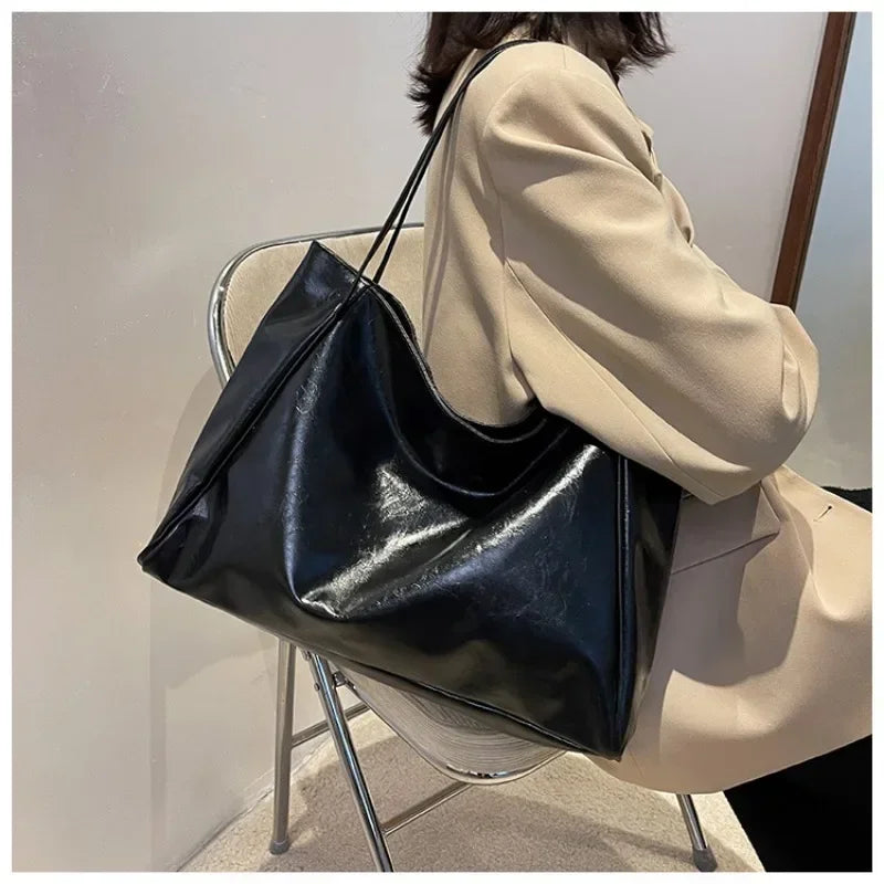 Retro Soft PU Leather Underarm Tote & Crossbody Bag