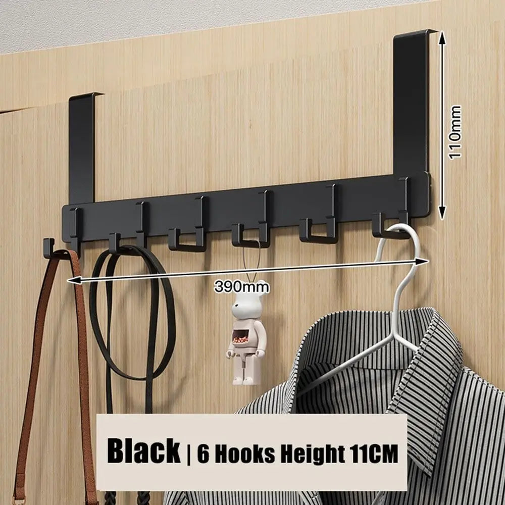 6-Hook Over-the-Door Organizer Rack | Heavy-Duty Hanger for Clothes, Coats, Hats, & Towels