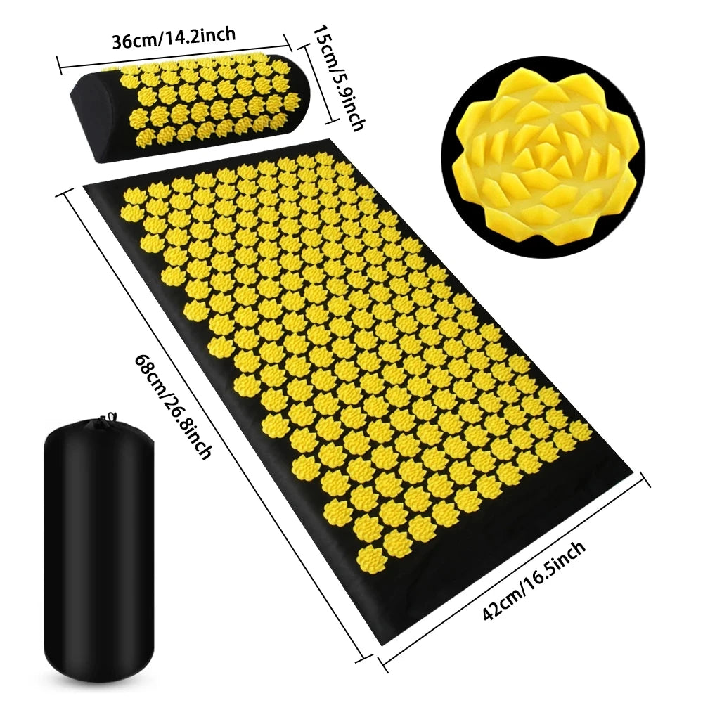 Acupressure Yoga Mat and Pillow Set