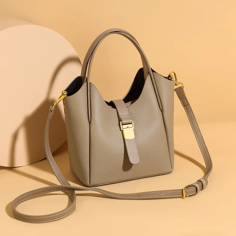 Retro Genuine Leather Crossbody Messenger Tote Bag