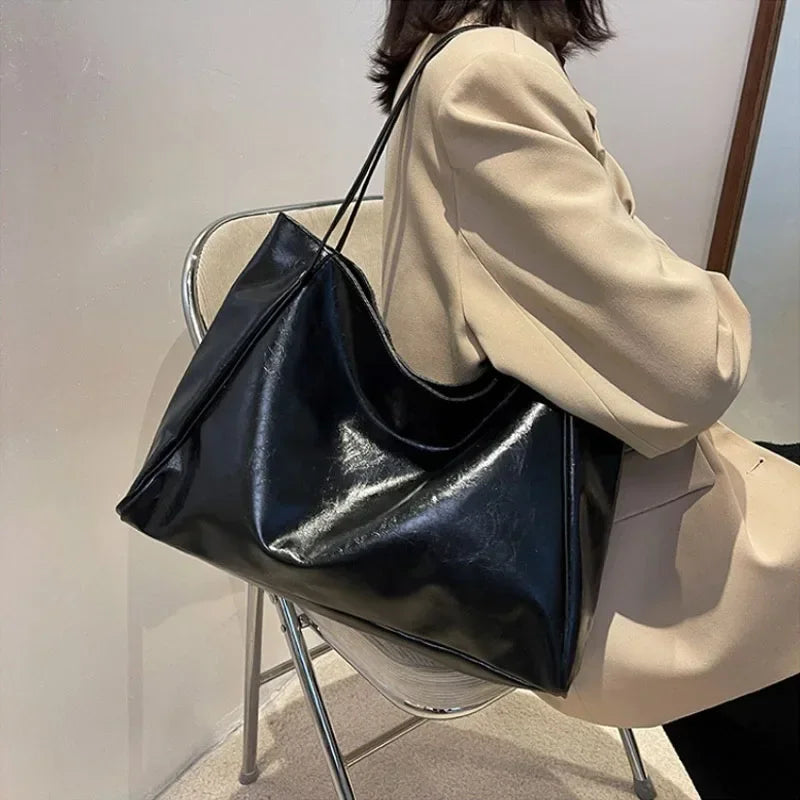 Retro Soft PU Leather Underarm Tote & Crossbody Bag