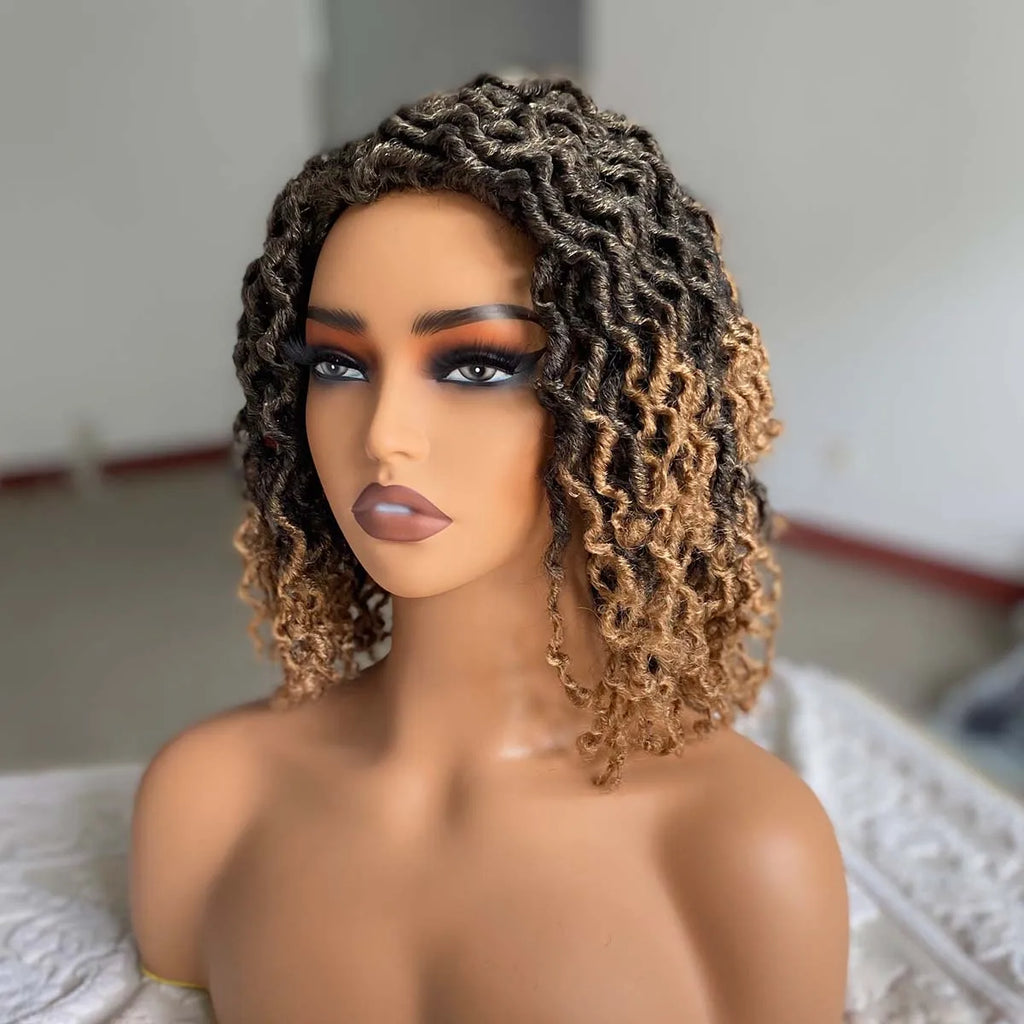 Short Goddess Faux Locs Wig | Synthetic Braided Crochet Dreadlock Hairpiece - ANDYS