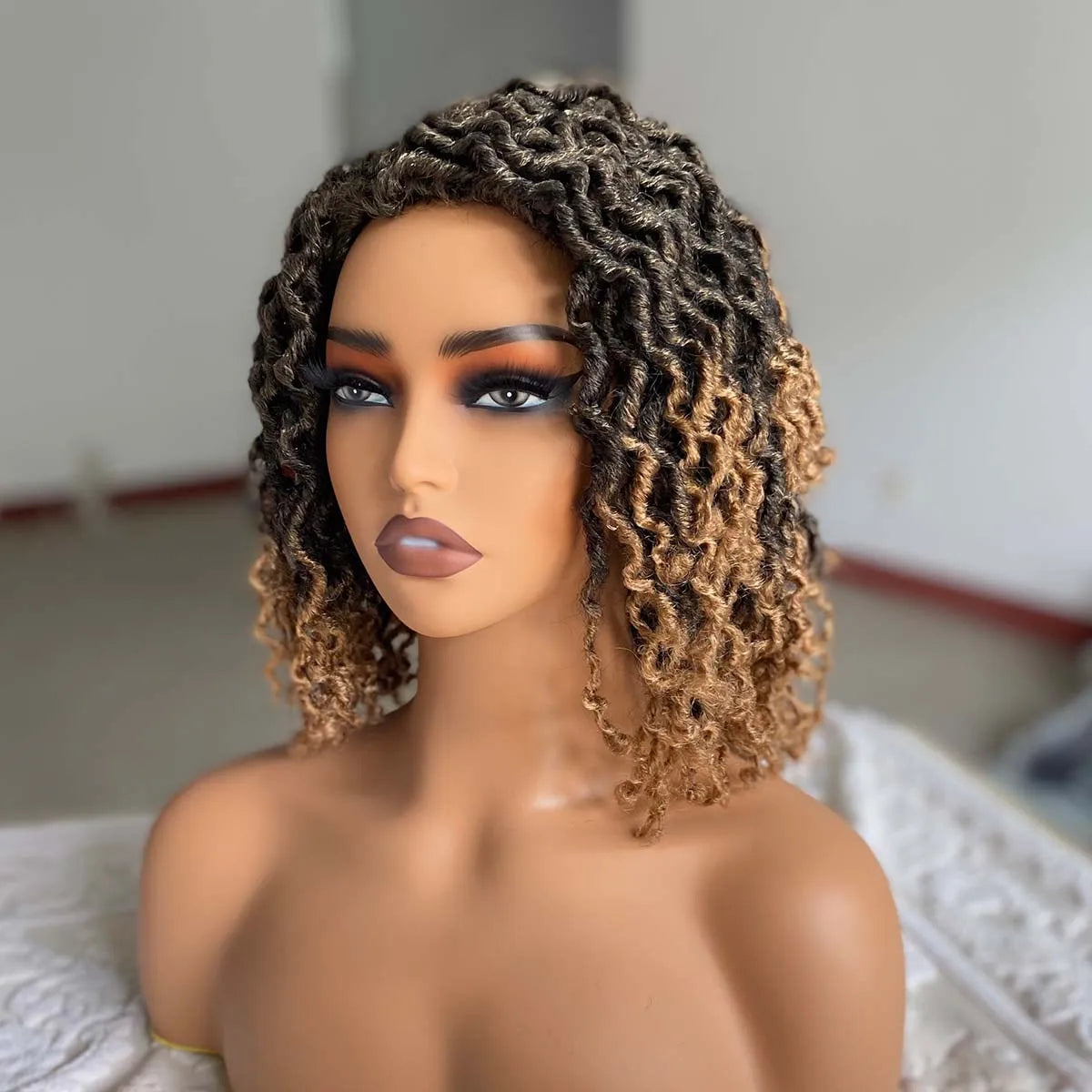 Short Goddess Faux Locs Wig | Synthetic Braided Crochet Dreadlock Hairpiece - ANDYS