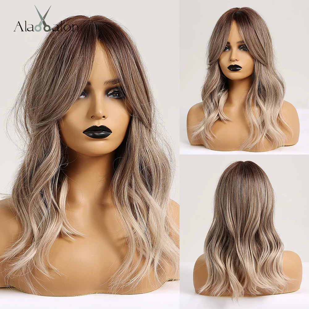 Layered Short Straight Wig with Bangs | Heat Resistant Synthetic Bob - ANDYS