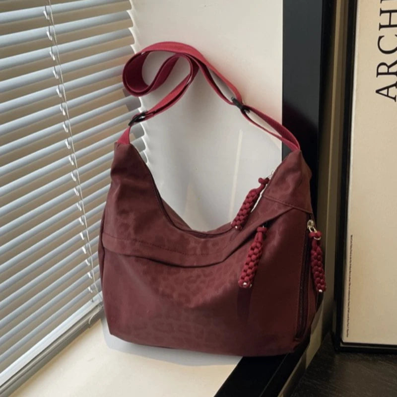Women's Leopard Print Hobo Crossbody Bag (Large Capacity)