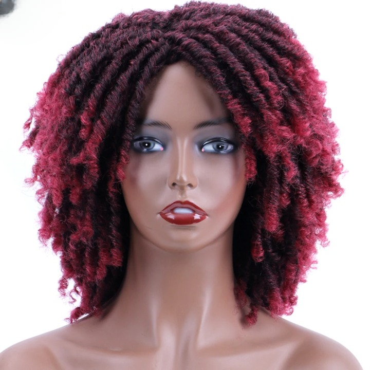 Short Dreadlock Faux Locs Twist Wig | 6-Inch Synthetic Afro Crochet Hair - ANDYS