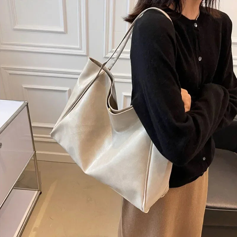 Retro Soft PU Leather Underarm Tote & Crossbody Bag