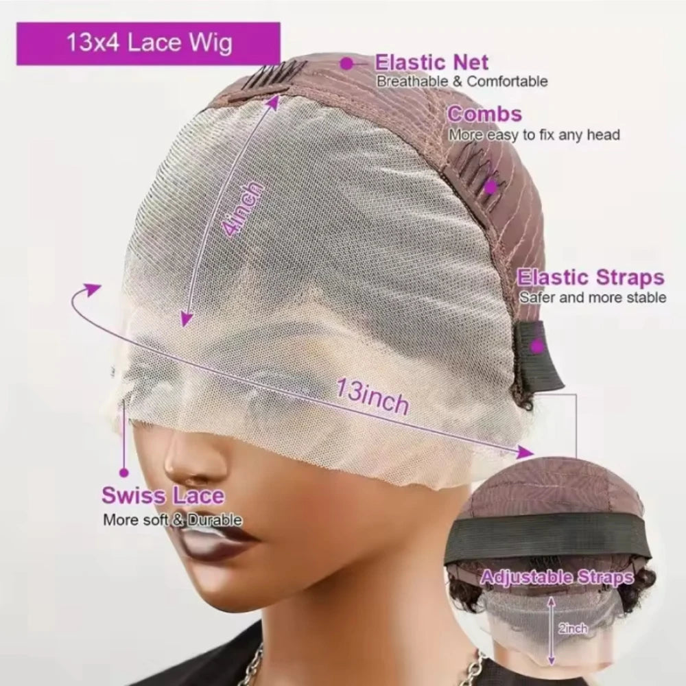 200% Density Brazilian Straight Pixie Cut Wig | 13x4 HD Lace Front Human Hair - ANDYS