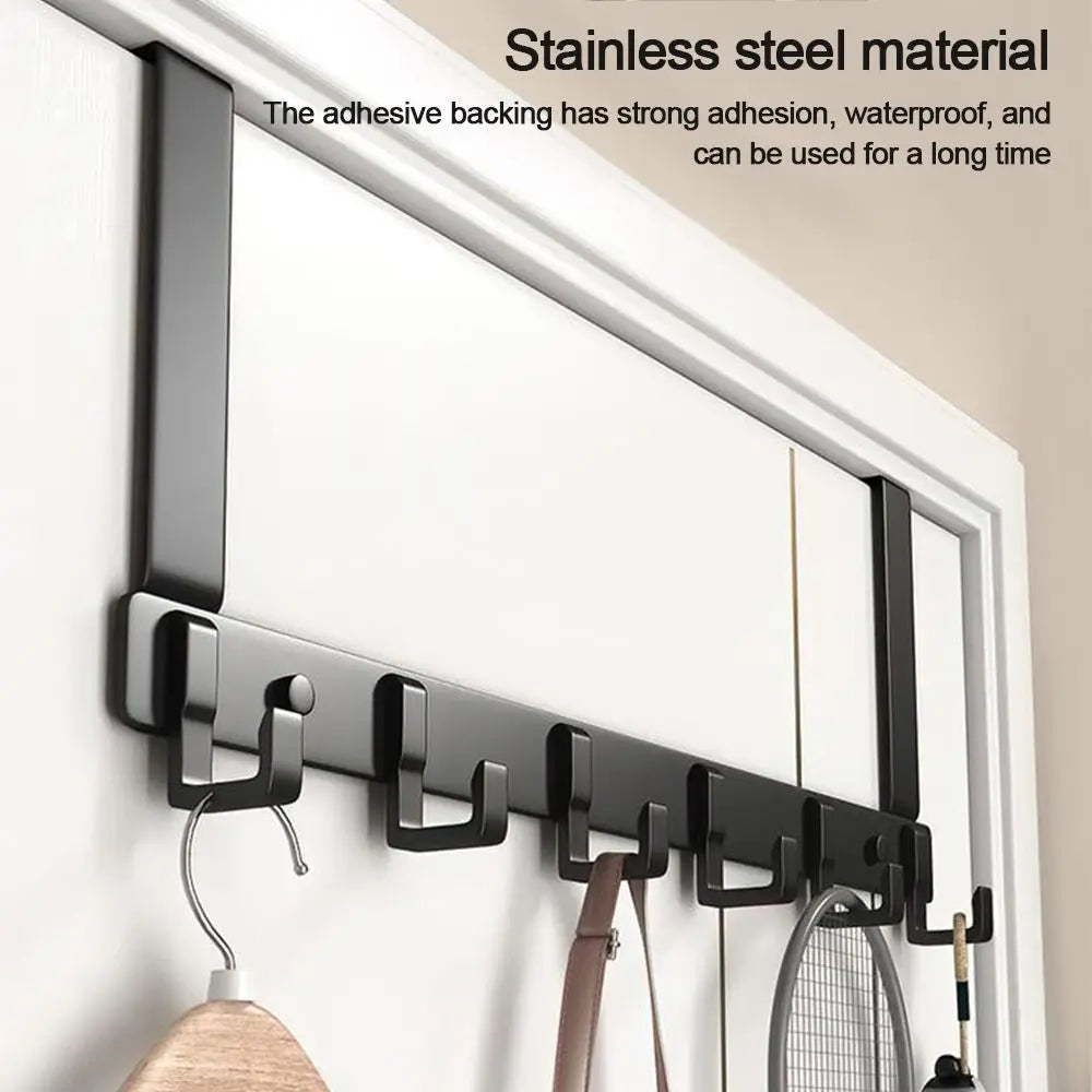 6-Hook Over-the-Door Organizer Rack | Heavy-Duty Hanger for Clothes, Coats, Hats, & Towels