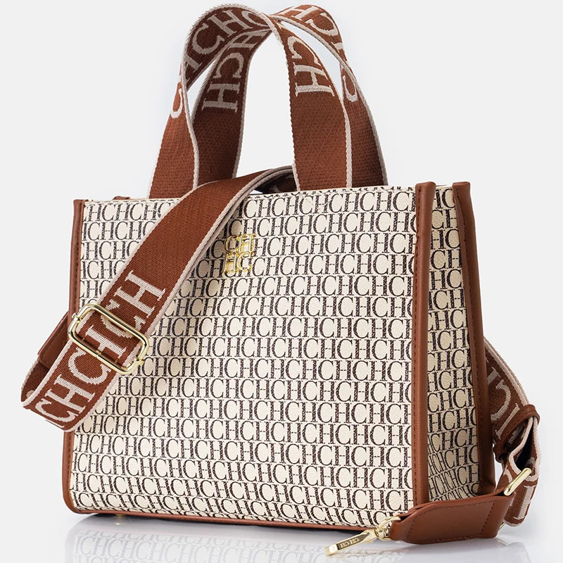 CH Luxury Designer Metal Logo Large Leather Handbag (2026 Edition)