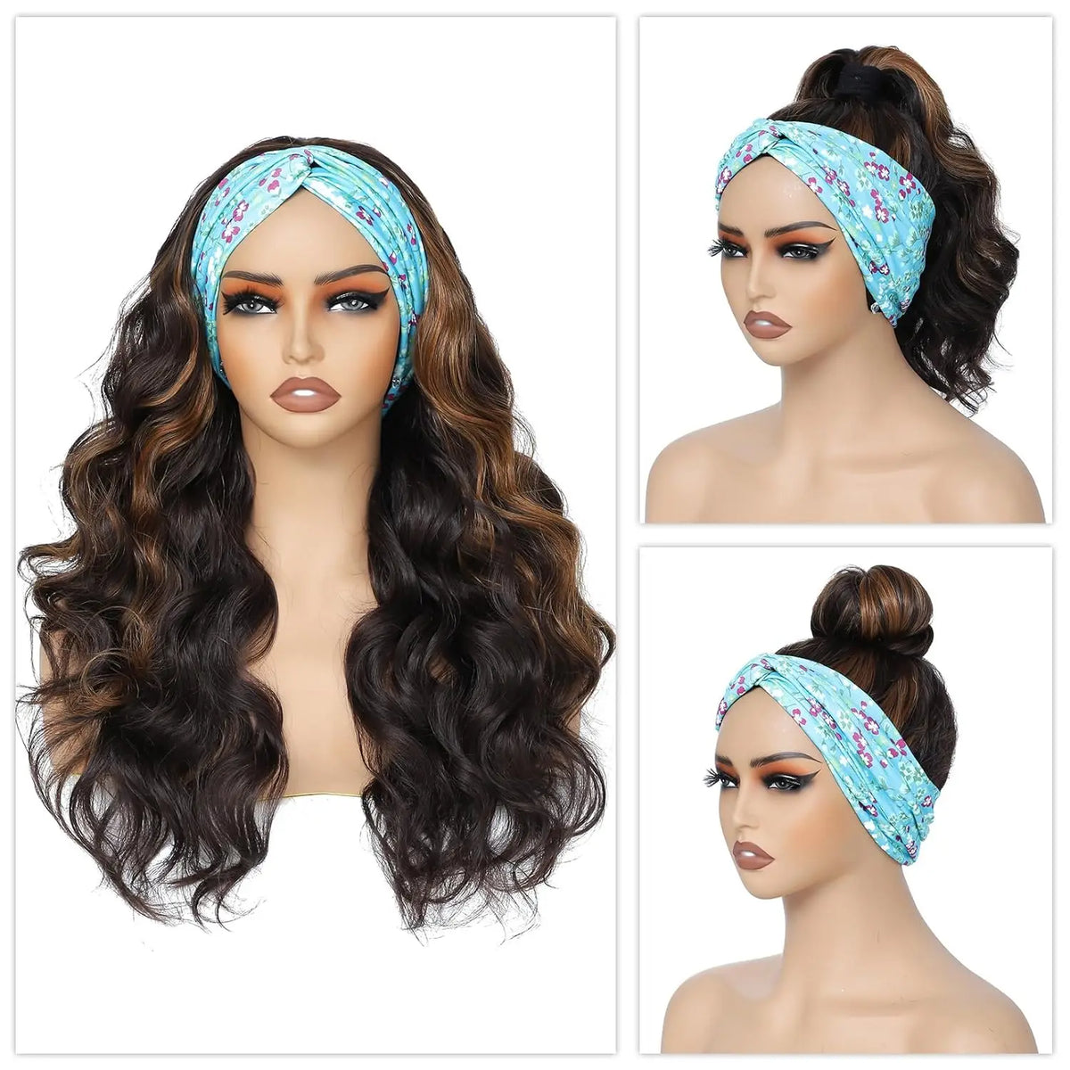 Long Wavy Headband Wig | Glueless Heat Resistant Synthetic Hair - ANDYS