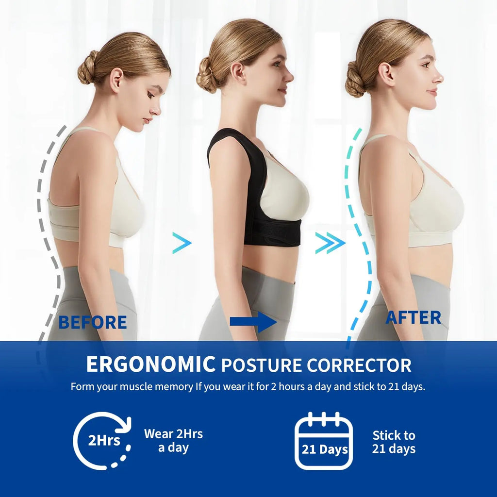 Adjustable Posture Corrector for Back Support | Breathable Shoulder Support Brace for Men & Women