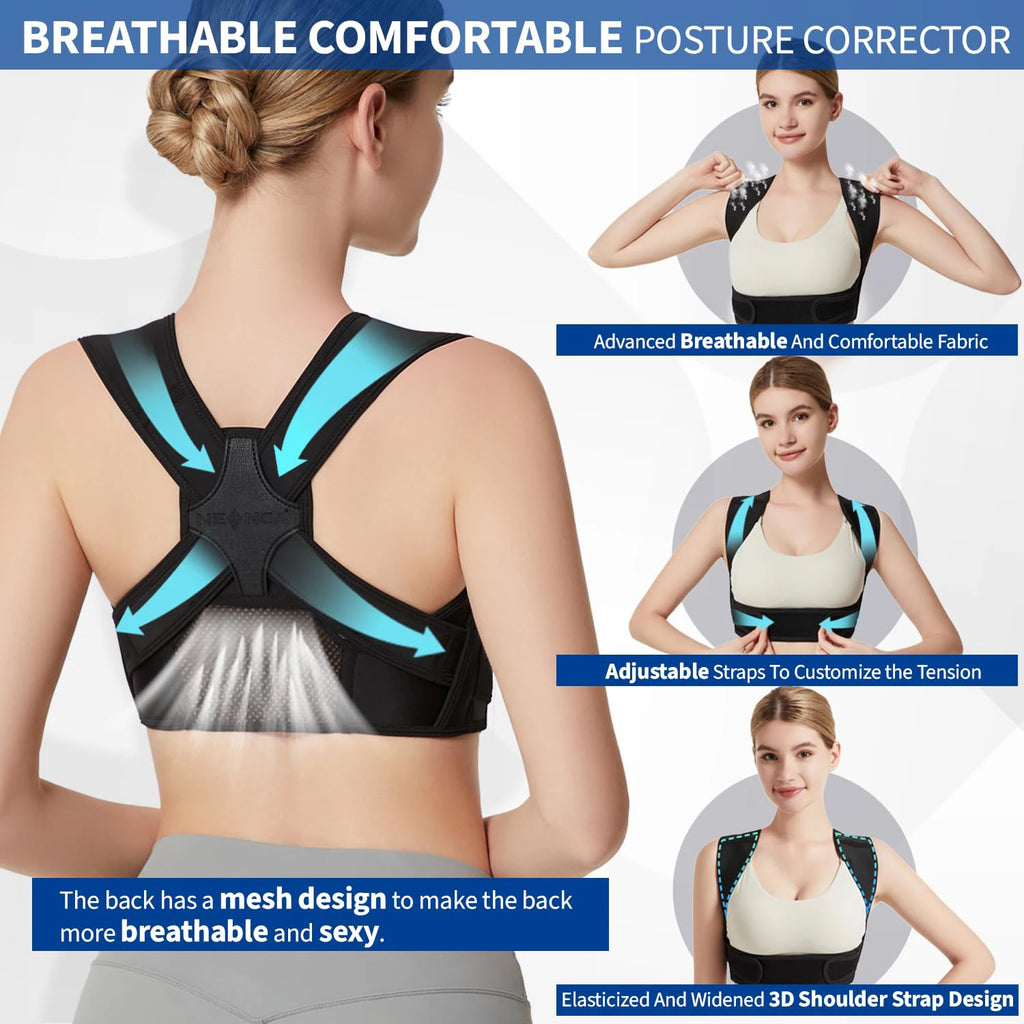 Adjustable Posture Corrector for Back Support | Breathable Shoulder Support Brace for Men & Women