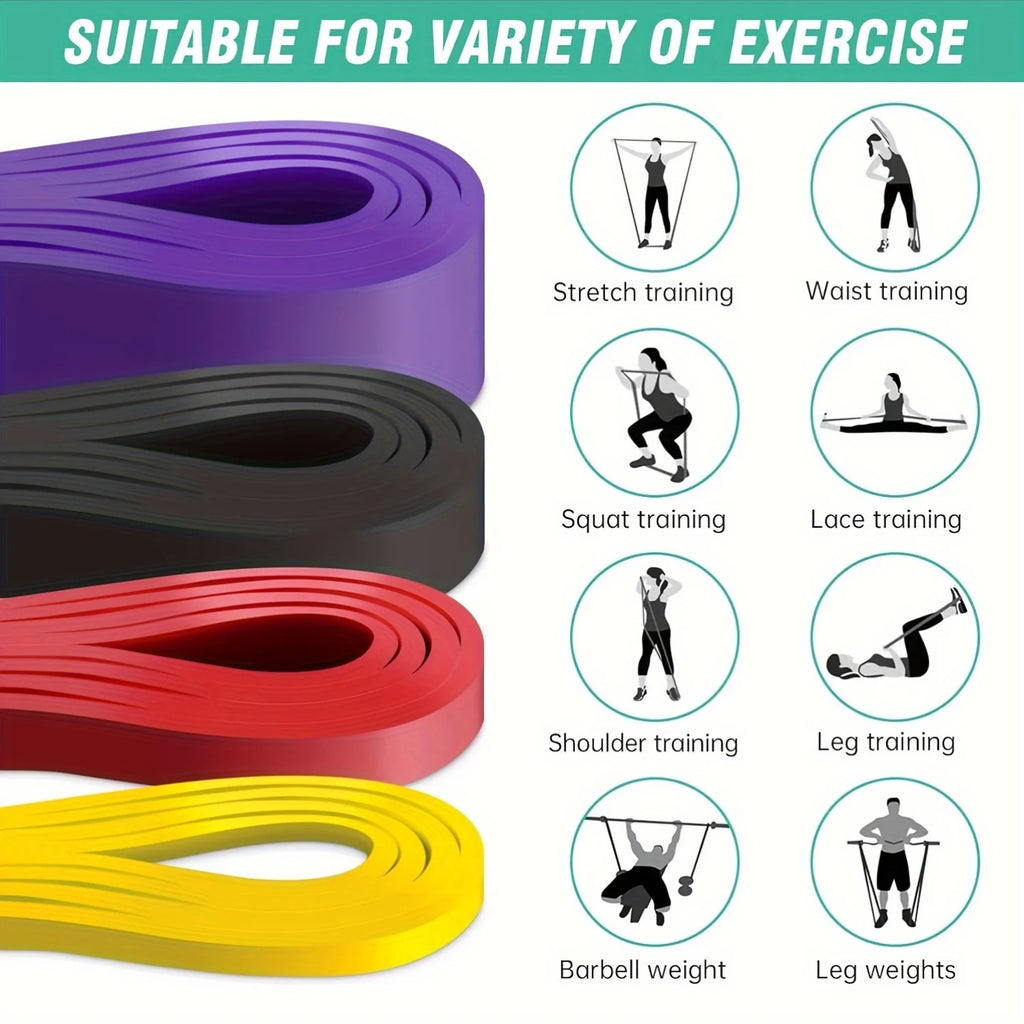 Anti-Snap Stackable TPE Resistance Bands Set | Heavy Tension Exercise Bands