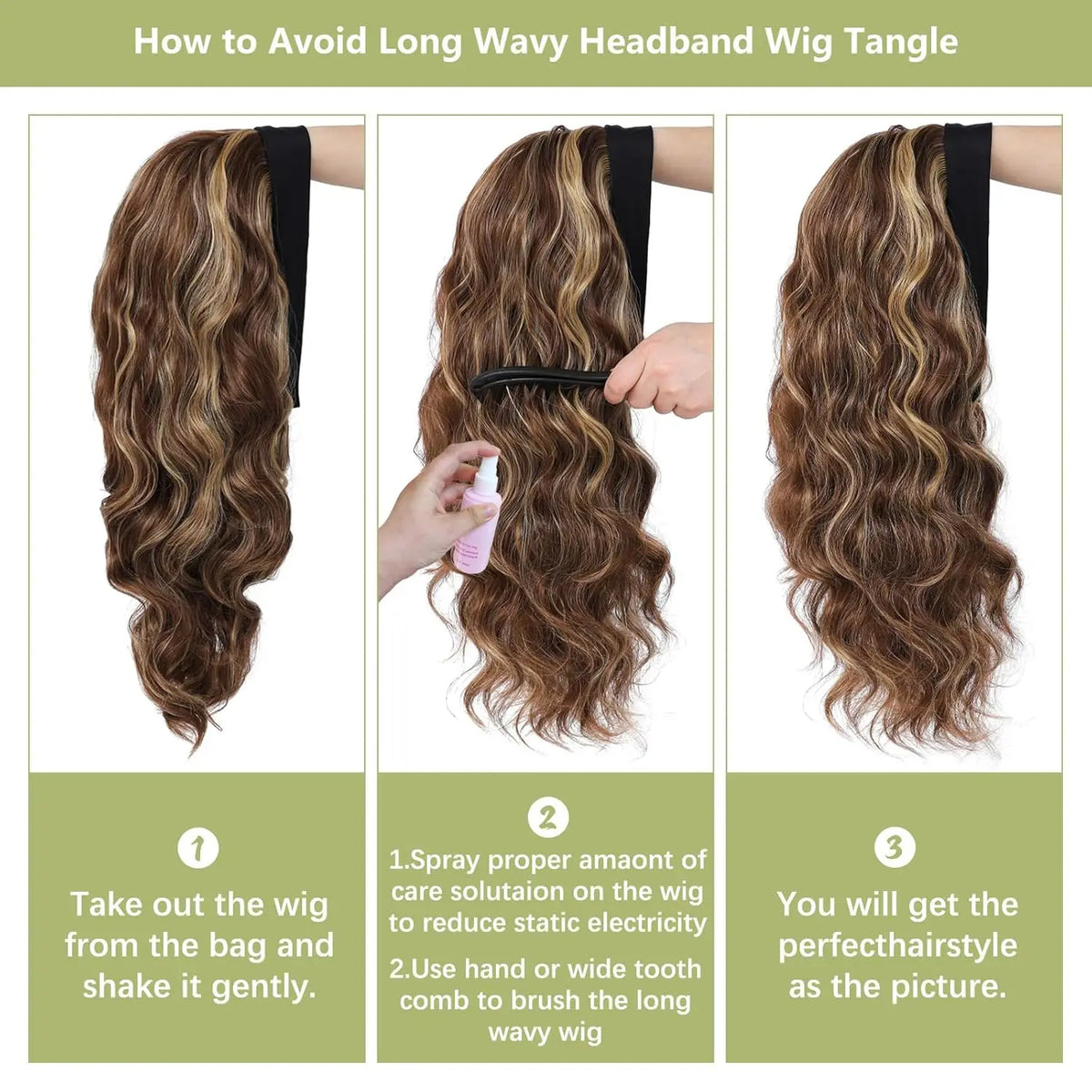 Long Wavy Headband Wig | Glueless Heat Resistant Synthetic Hair - ANDYS
