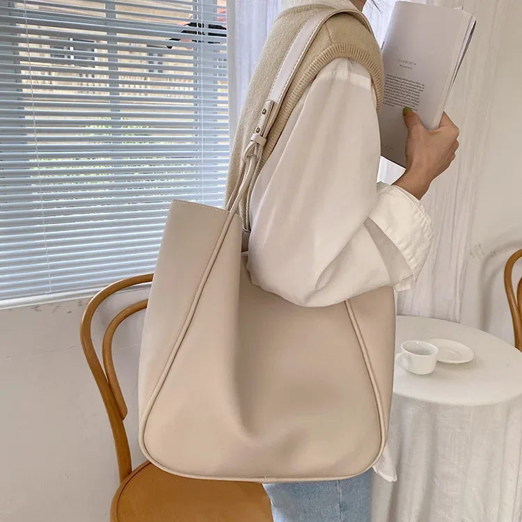 Minimalist Luxury Leather Large Capacity Tote Bag