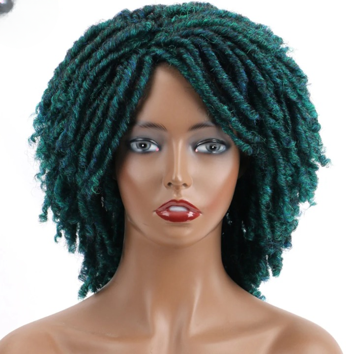 Short Dreadlock Faux Locs Twist Wig | 6-Inch Synthetic Afro Crochet Hair - ANDYS
