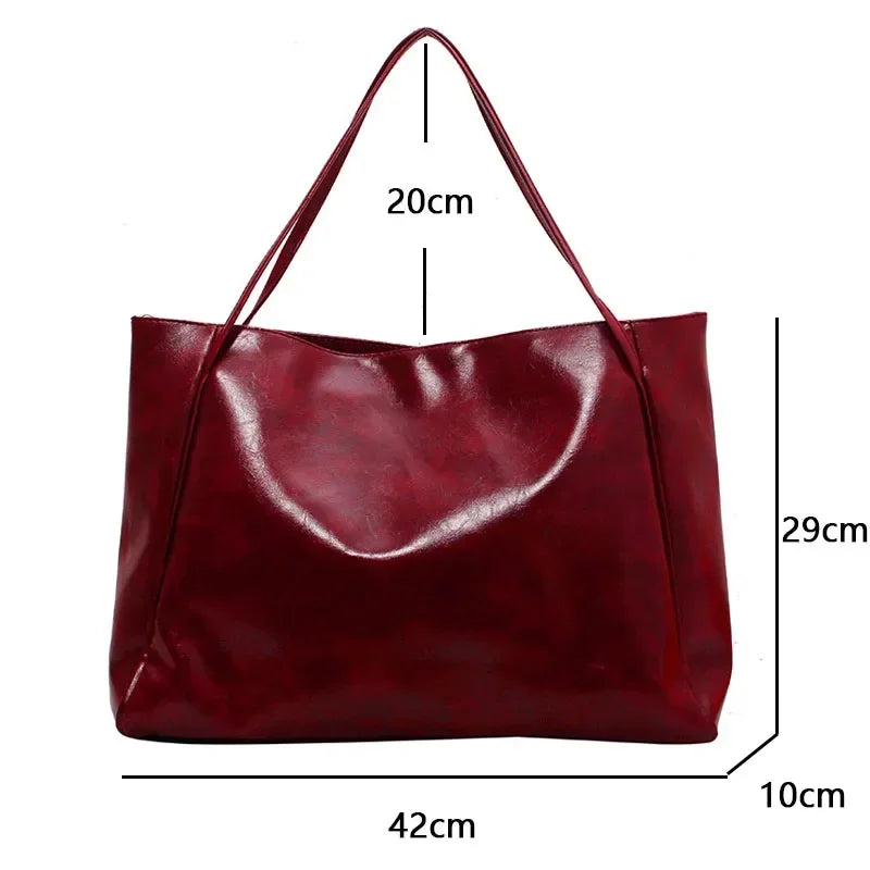 Retro Soft PU Leather Underarm Tote & Crossbody Bag