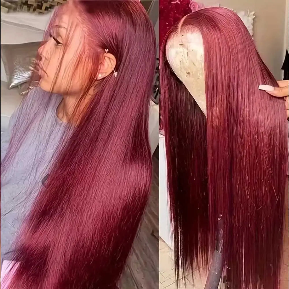 99J Burgundy Body Wave HD Lace Front Wig | Glueless Human Hair - ANDYS