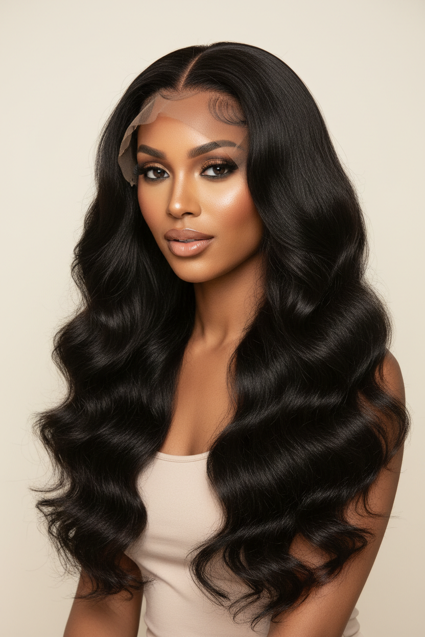 Body Wave Wig on Model
