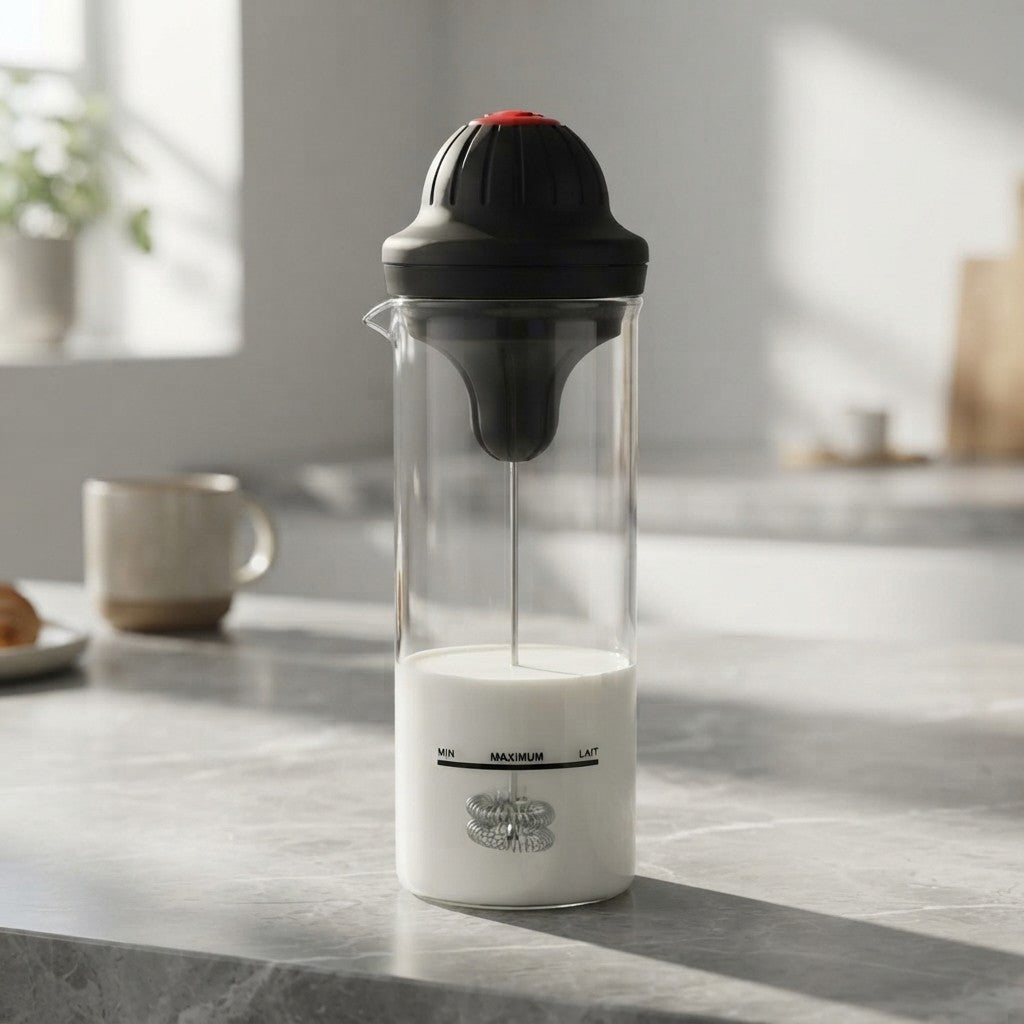 Electric Milk Frother with Glass Jar