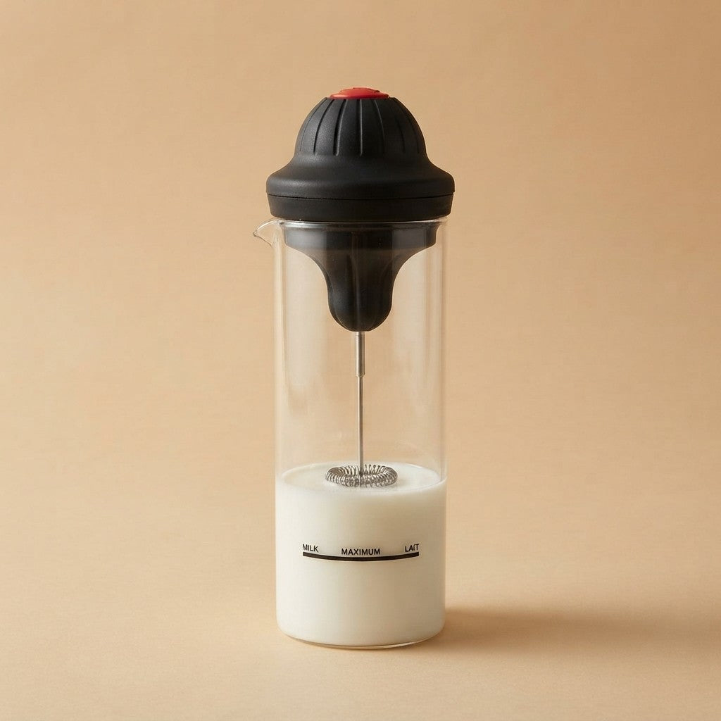 Electric Milk Frother with Glass Jar