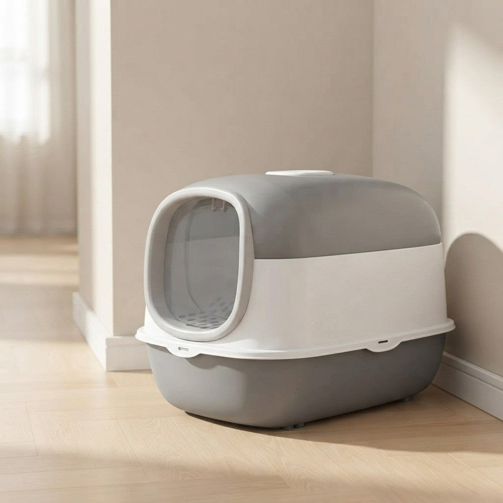 Enclosed Cat Litter Box – Anti-Splash, Odor Control & Easy-Clean Pet Toilet