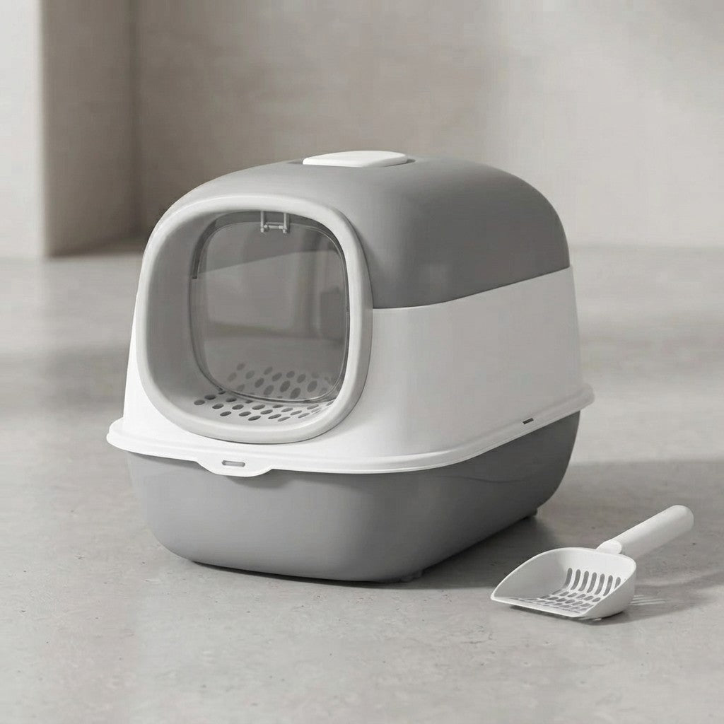 Enclosed Cat Litter Box – Anti-Splash, Odor Control & Easy-Clean Pet Toilet