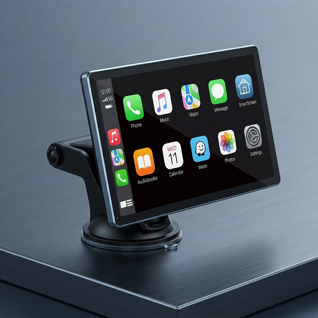 7-Inch Portable Car Touchscreen – Wireless Apple CarPlay & Android Auto