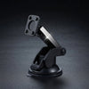 A black adjustable suction cup car mount with a glossy finish, shown on a dark textured studio background.
