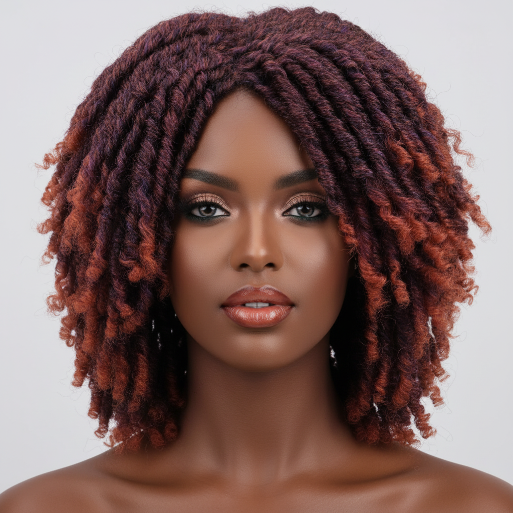 Short Faux Locs Wig - Model Hero